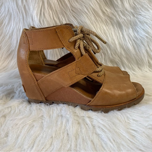 Sorel Joanie II Lace Ankle Wedge Sandals 7.5 - Picture 2 of 9